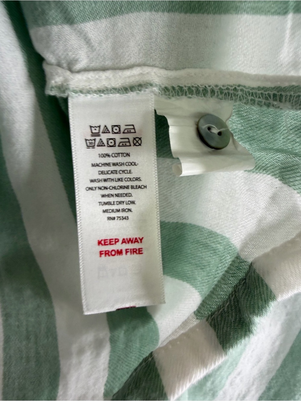 Sincerly Jules Mint and White Striped Two-Piece Pajama Set - Picture 4 of 12